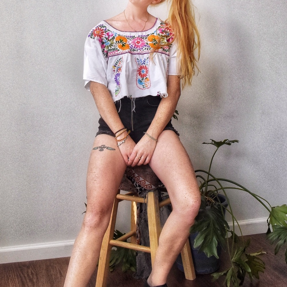 Boho ridged crop top